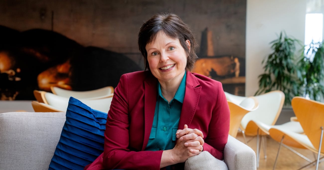 Portrett av Ida Krag, smilende