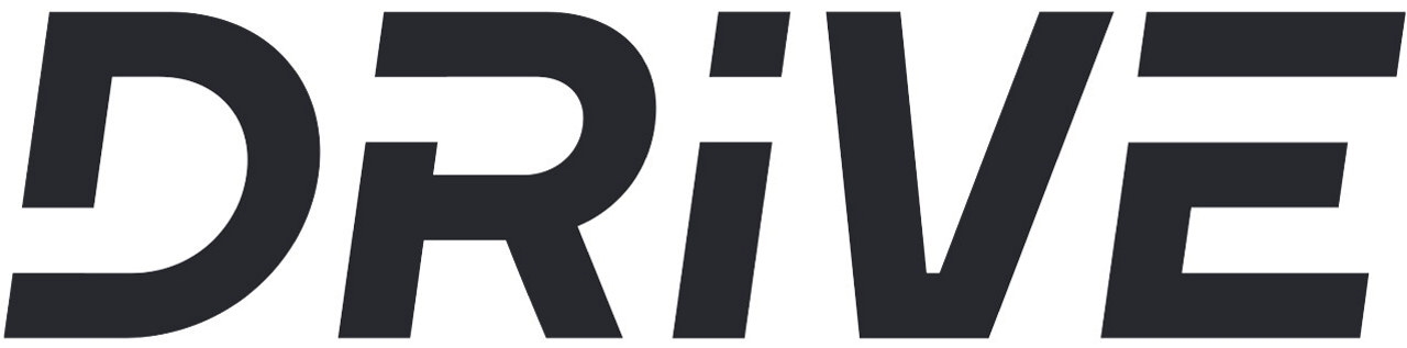 DRIVE logo sort med blokkbokstaver